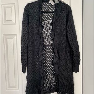 NWT CHICOS LONG REESE RUFFLE CARDIGAN